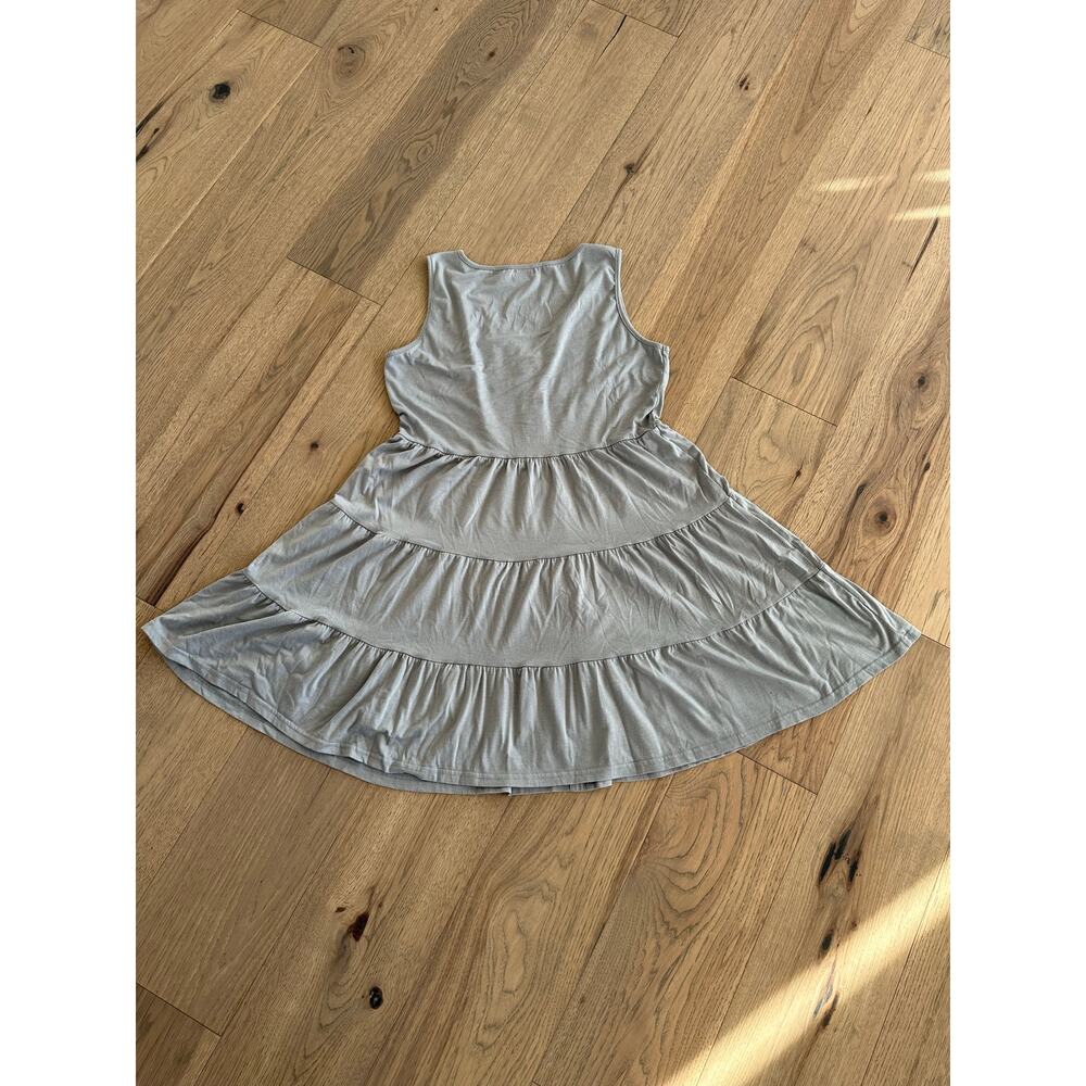 Halife Womens Gray Button Front Casual Swing Pleated Summer Sun Dress Size XL - Picture 5 of 10